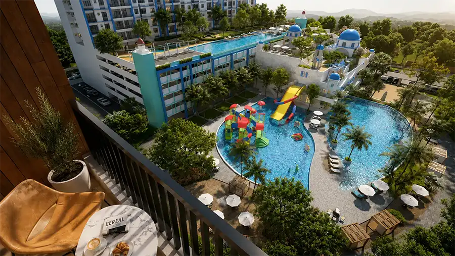 Santorini @ Botani Ipoh resort-inspired pool and facilities view