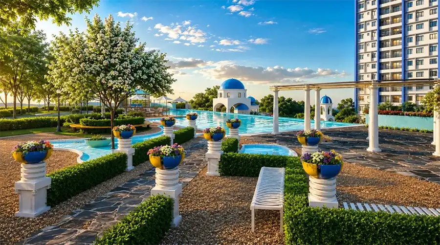Outdoor leisure spaces at Santorini @ Botani Ipoh